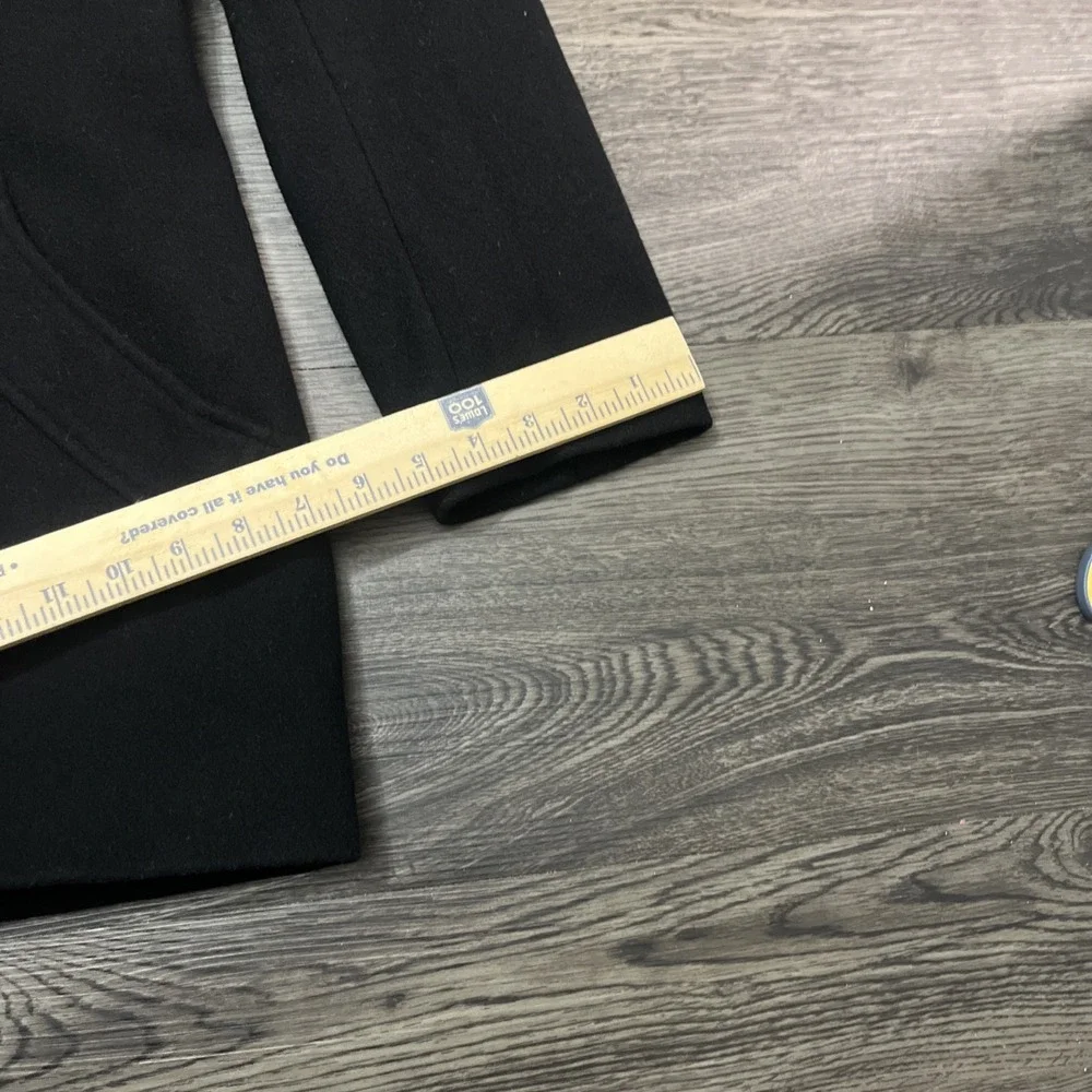 Sachi Collection Black Cashmere Blend women's Coat Size PL  Finland Fox Fur Trim - Picture 8 of 15